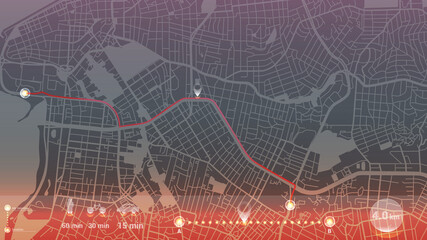 design art gps infographic map city of Porty Alegre