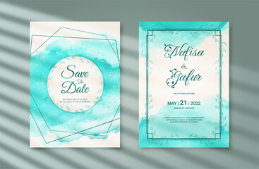 Beautiful wedding invitation card. Abstract watercolor background for invitation template