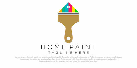 Painters Company Name Logo, Painting Logo, Home, House, Full Color Vector Template