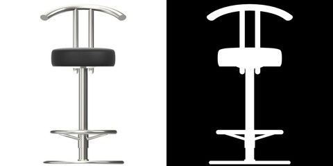 3D rendering illustration of a bar stool