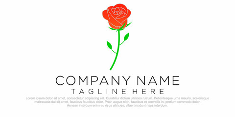 Vector abstract logo design templates in trendy linear minimal style flower