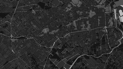 black and white map city of  Buenos Aires - obrazy, fototapety, plakaty