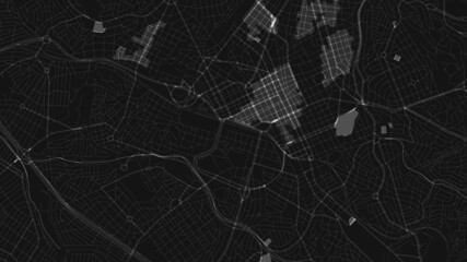 black and white map city of  Campinas