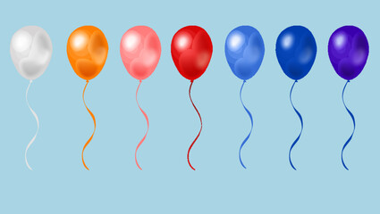 balloons on a blue background