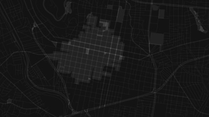 black and white map city of OAXACA