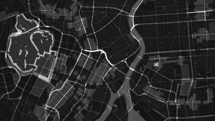 black and white map city of Tiyoda
