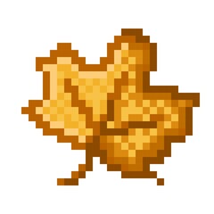 Fototapeta premium Maple leaf pixel art. Vector illustration.
