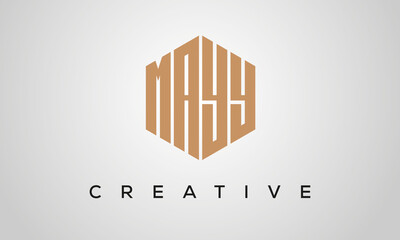 letters MAYY creative polygon hexagon logo victor template