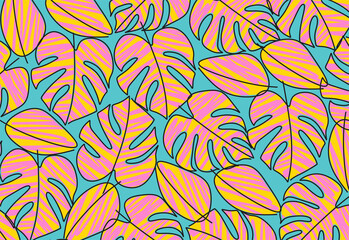 Abstract background with simple leaves pattern
