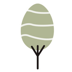 Abstract colored tree in the Scandinavian style. Cartoon vector illustration