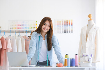 Fashion designer working in studio