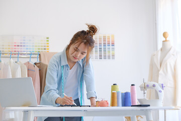 Fashion designer working in studio