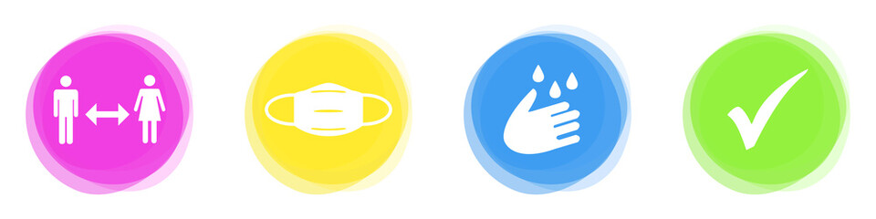 Abstand, Mundschutz, Hygiene - Coronaregeln Banner