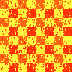 Orange and yellow checkerboard mosaic. Abstract background.