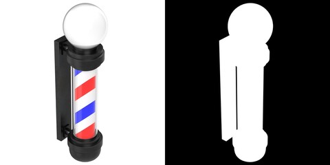 3D rendering illustration of a barber pole