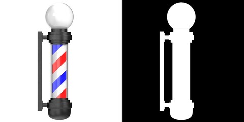 3D rendering illustration of a barber pole