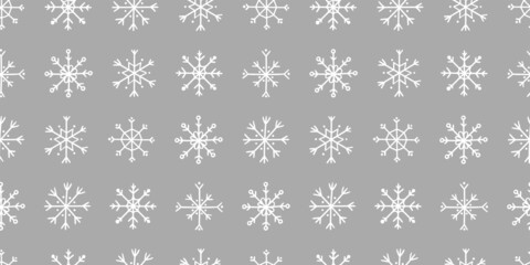 Beautiful hand drawn snowflakes seamless pattern, fragile winter background, great for textiles, banners, wallpaper, wrapping - vector design