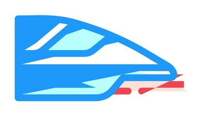high speed train animated color icon high speed train sign. isolated on white background