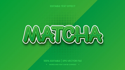 matcha milk text effect