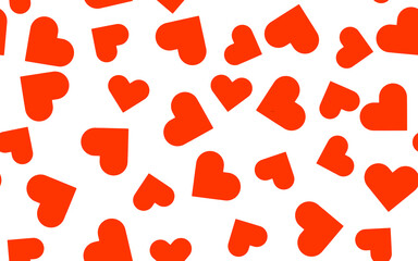Red hearts on a white background.