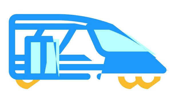 train transport animated color icon train transport sign. isolated on white background