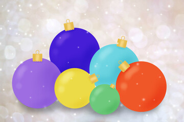 Colorful Christmas balls on the Christmas tree