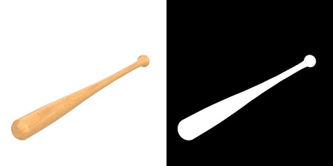 3D rendering illustration of a baseball bat