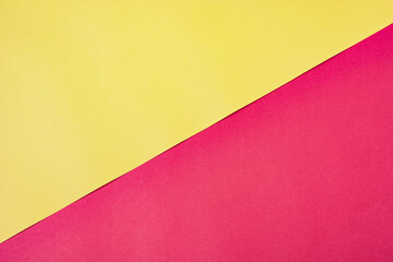 Blue and pink pastel color paper geometric flat lay background