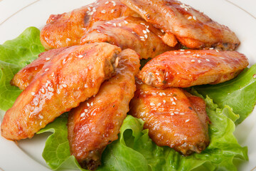A plate of Orleans grilled chicken wings