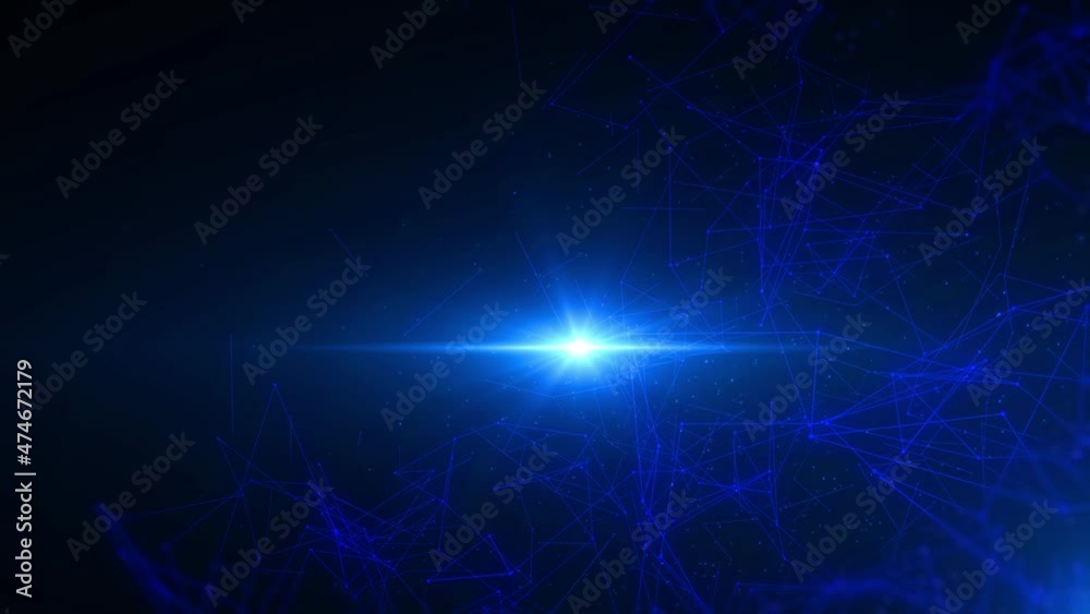 Poster Abstract 4K Loop Plexus Dots Lines Digital Data Network Structure Connection Transfer.