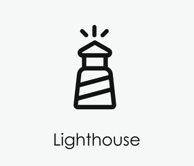 Lighthouse vector icon. Editable stroke. Symbol in Line Art Style for Design, Presentation, Website or Apps Elements, Logo. Pixel vector graphics - Vector