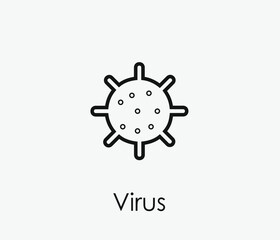 Obraz premium Virus vector icon. Editable stroke. Symbol in Line Art Style for Design, Presentation, Website or Apps Elements, Logo. Pixel vector graphics - Vector