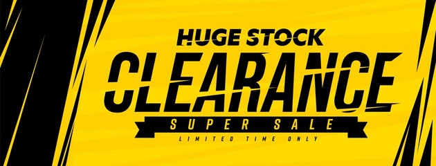 Huge stock clearance super sale website header banner