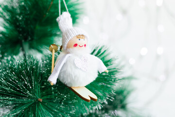 Obraz premium decoration on the Christmas tree,flowers.balls,concept Christmas and new year.Christmas card,background,calendar.