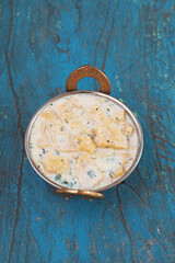 Home Made Indian Raita Made of Curd & Black Gram Flour.