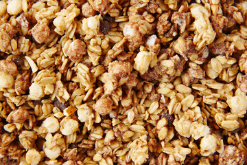 Home Made Musli in a bowl on black,