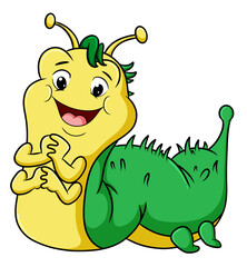 The caterpillar with the cute antenna is giving the cute expression