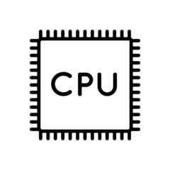 Central processor icon, computing element, information processing in simple style isolated on white background. Vector sign in simple style isolated on white background. Original size 64x64 pixels.