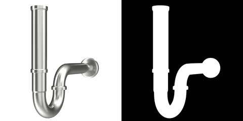 3D rendering illustration of a basin sink siphon