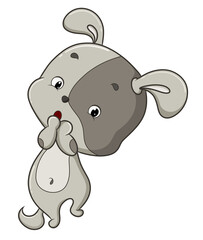 The dog is shocked while standing