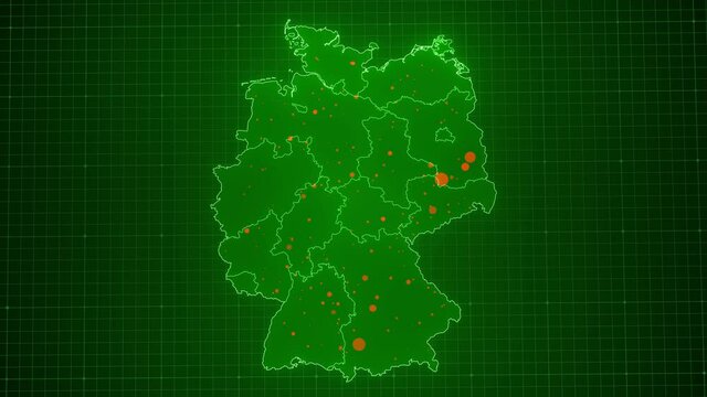 Coronavirus - Deutschlandkarte - 16 Bundesländer - Fallzahlen - Deutschland - COVID-19 - Karte
