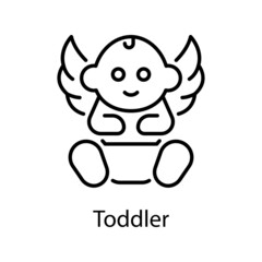 Toddler vector Outline Icon Design illustration. Activities Symbol on White background EPS 10 File