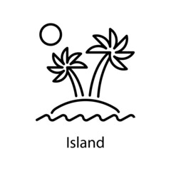 Fototapeta na wymiar Island vector Outline Icon Design illustration. Activities Symbol on White background EPS 10 File