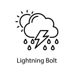 Lightning Bolt vector Outline Icon Design illustration. Activities Symbol on White background EPS 10 File