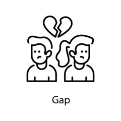 Gap vector Outline Icon Design illustration. Activities Symbol on White background EPS 10 File