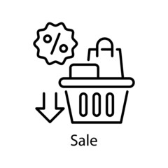 Sale vector Outline Icon Design illustration. Activities Symbol on White background EPS 10 File