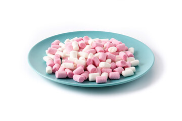 Obraz na płótnie Canvas Sweet marshmallows topping isolated on white background