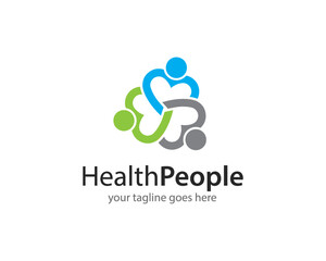 health people logo  with free vector 