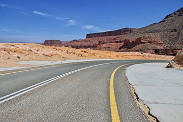 The road in Al Shaq Great Canyon, Saudi Arabia