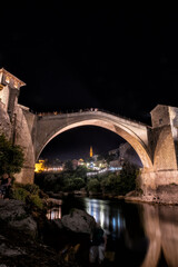 Fototapeta na wymiar Mostar has long been known for its old Turkish houses and Old Bridge